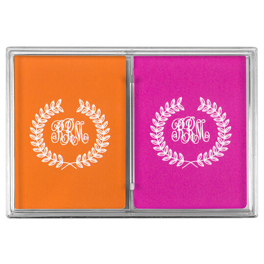Renaissance Wreath with Monogram Double Deck Playing Cards